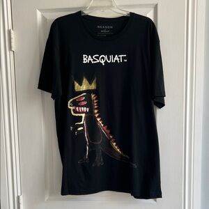 Reason Black T-Shirt with Basquiat Dinosaur Design XL Never worn